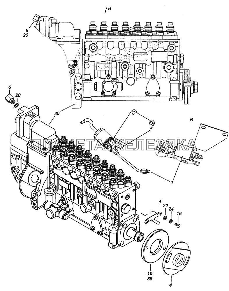 740.51-1111005-90 ТНВД с фланцем и полумуфтой ведомой КамАЗ-6522 (Euro-2, 3)